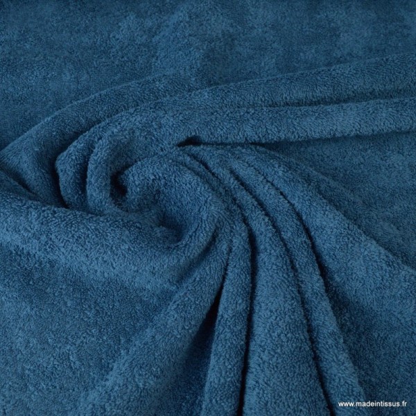 Tissu Eponge 100% coton Bleu Pétrole - Photo n°1