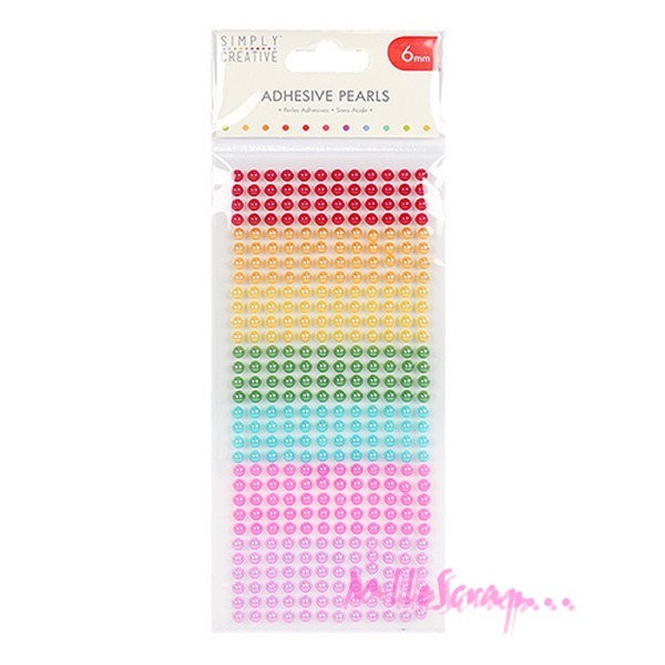 Demi-perles autocollantes Simply Creative multicolore - 372 pièces - Photo n°1