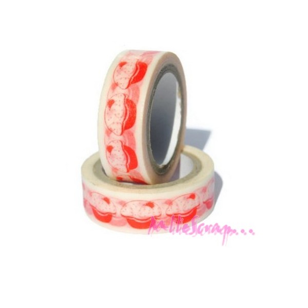 Masking tape cupcakes papier rouge - 10 mètres - Photo n°1