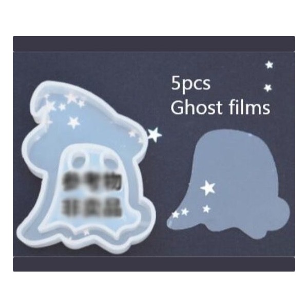 5pcs Fantôme d'Halloween Film Liquide Shaker en Plastique Pour la 3d en Silicone Pendentif Uv Résine - Photo n°2