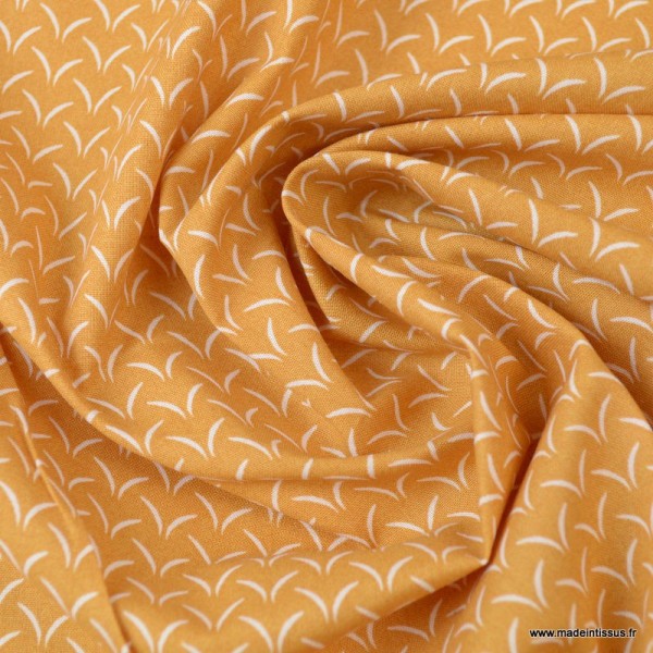 Tissu coton motifs cils Ambre - Oeko tex - Photo n°2
