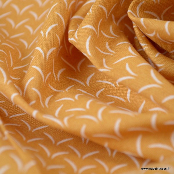 Tissu coton motifs cils Ambre - Oeko tex - Photo n°3