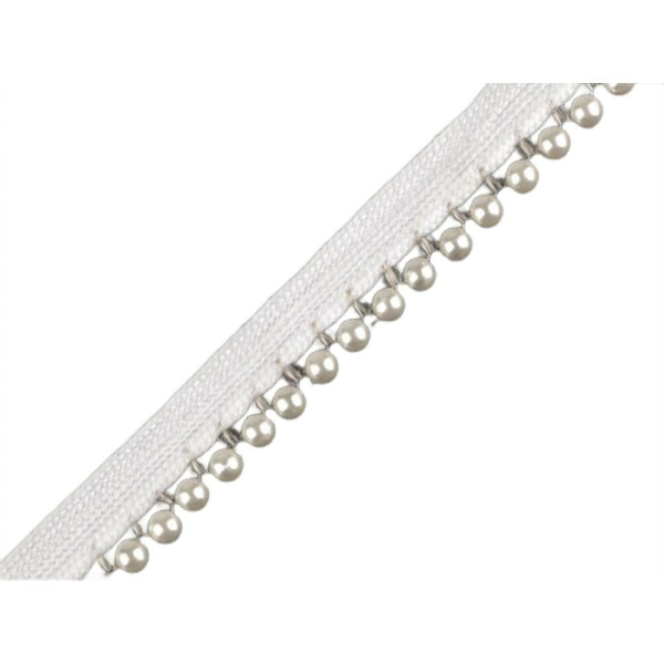9m Blanc Vêtements Tresse de coupe Avec des Perles de Largeur 17mm, de Biais, le Biais de l'Insertio - Photo n°1