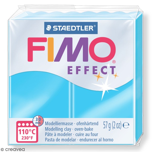 Pâte Fimo effect Néon Bleu 301 - 57 gr - Photo n°1