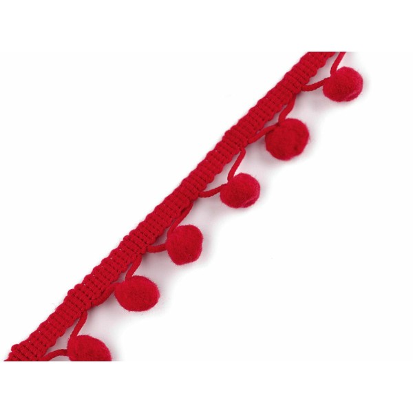 13,5 m de Corail Rouge Pom Pom Frange Garniture Largeur: 20 mm, Boule de Décoration, Sac de Charmes, - Photo n°4
