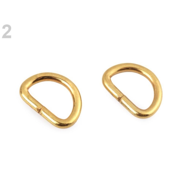 10pc 2 d'Or Classique D-anneau Largeur 15mm, Vêtements, Bagues Et anneaux en D, Matériel en Métal / - Photo n°1