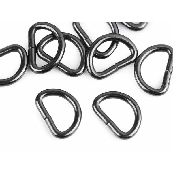 10pc Nickel Noir D-anneau Largeur 15mm, Vêtements, Bagues Et anneaux en D, Matériel en Métal / Merce - Photo n°5