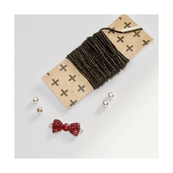 Kit bracelet tressé noeud rouge et fil noir - Photo n°3