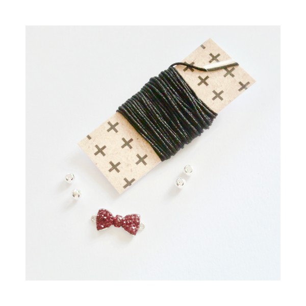 Kit bracelet tressé noeud rouge et fil noir - Photo n°5