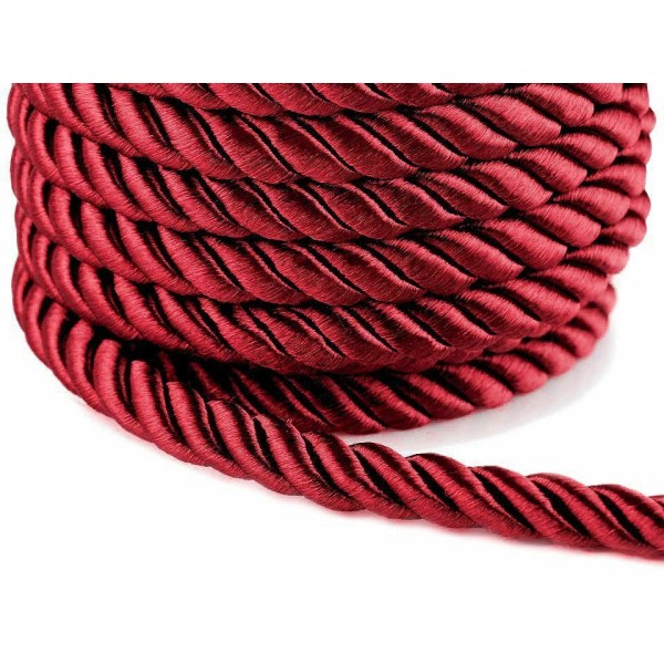 10m Rouge Foncé corde / Corde de Ø10mm, Cordon de Soutache, Cordon Macrame, Cordon de la Décoration, - Photo n°2