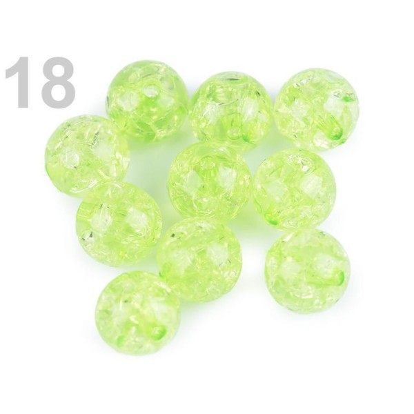 10pc Vert Crépiter Perles Ø12mm, d'Autres en Plastique - Photo n°1