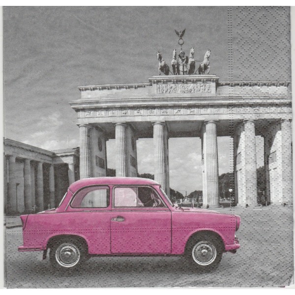 4 Serviettes en papier Berlin Voiture Format Lunch Decoupage Decopatch 21854 Paper+Design - Photo n°1