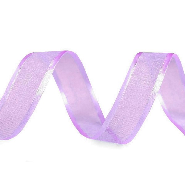 22,5 m de Violet Lilas Lumière de Monofilament de Ruban Avec Garniture en Satin Largeur: 20 mm, en M - Photo n°2