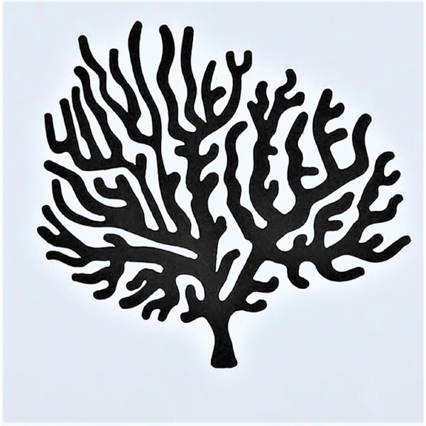 POCHOIR PLASTIQUE 13*13cm : arbre branche corail (05) - Photo n°1