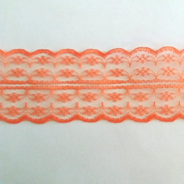 Dentelle orange – 45mm – vendu au mètre - Photo n°1
