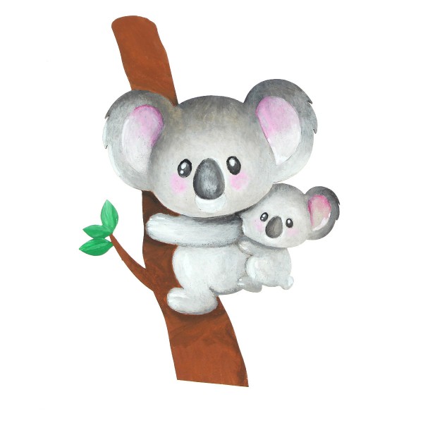 Maman Koala et son bébé en bois - 16,5 cm - Photo n°2