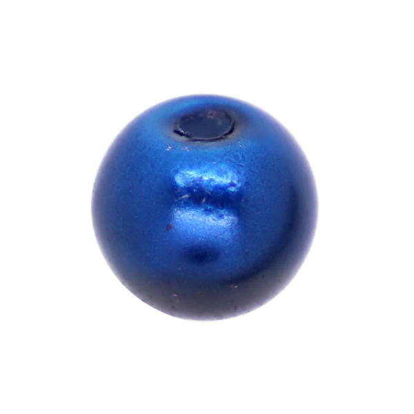 20 x Perle en Verre Nacrée 12mm Bleu Acier - Photo n°1