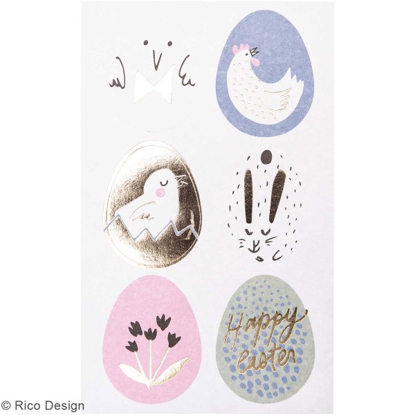 Stickers en papier - Oeufs de Pâques - 24 pcs - Photo n°2