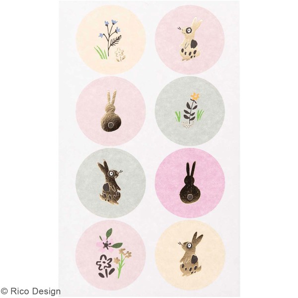 Stickers en papier - Lapins de Pâques - 44 pcs - Photo n°2