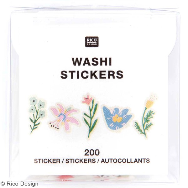 Stickers papier washi - Fleurs - 200 pcs - Photo n°5