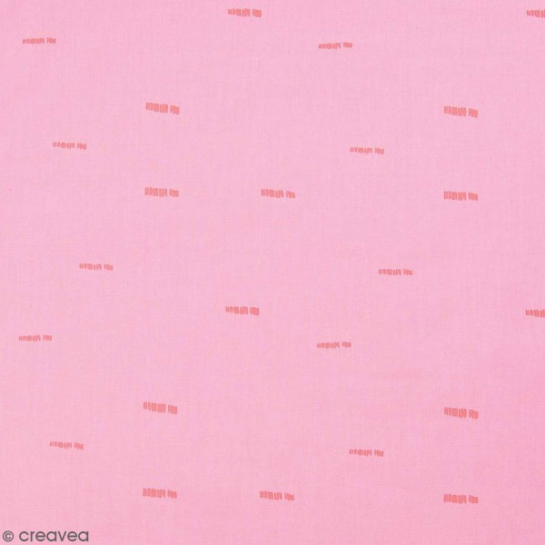 Tissu Rico - Toile de coton - Traits rose fluo sur fond rose - Par 10 cm (sur mesure) - Photo n°1
