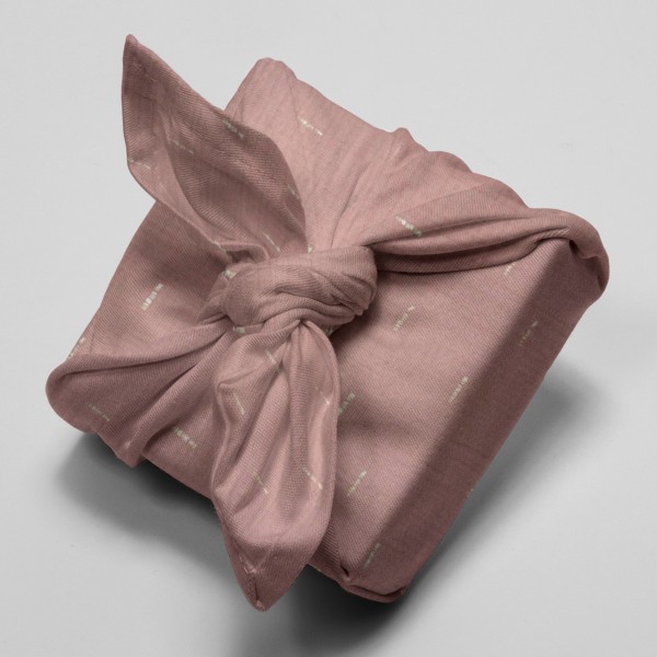 Tissu Rico - Double gaze de coton - Motifs dorés sur fond eau de rose - Par 10 cm (sur mesure) - Photo n°4