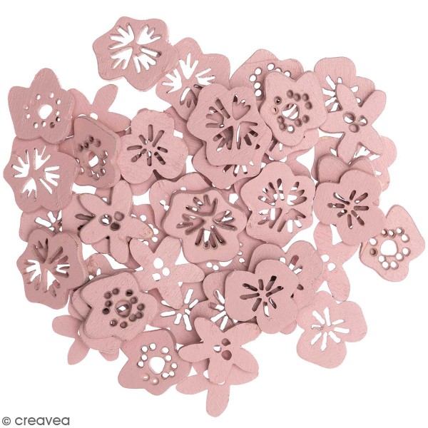 Miniatures en bois - Fleurs - Rose - 30 pcs - Photo n°1