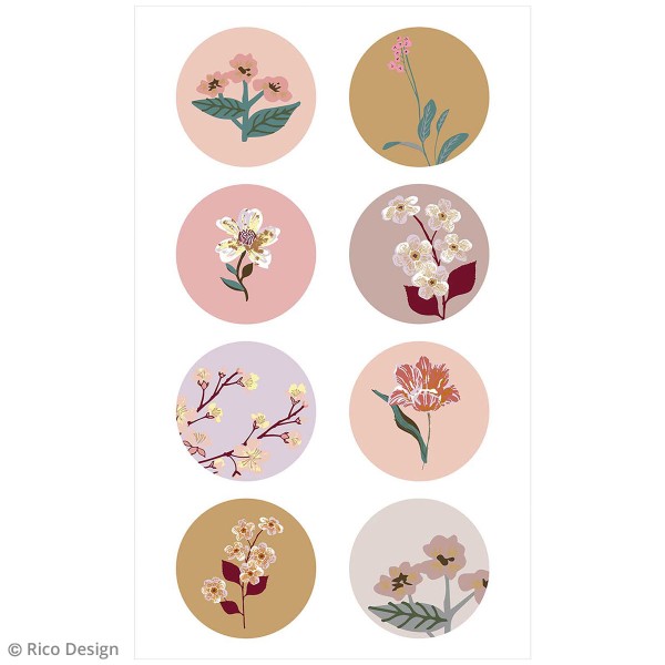 Stickers en papier Nature - Fleurs mauves - 56 pcs - Photo n°3