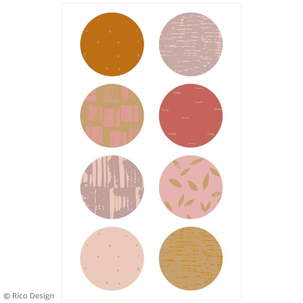 Stickers ronds en papier Nature - Motifs gravure mauves - 20 pcs - Photo n°2