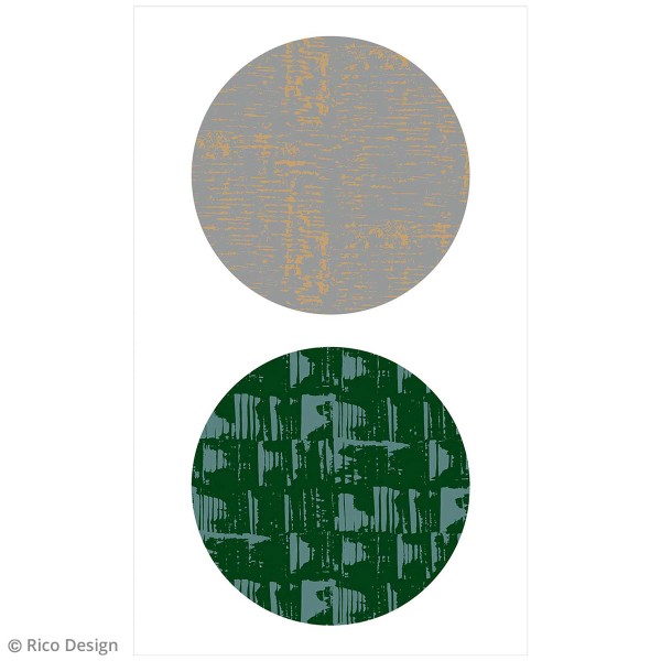 Stickers ronds en papier Nature - Motifs gravure verts - 20 pcs - Photo n°3