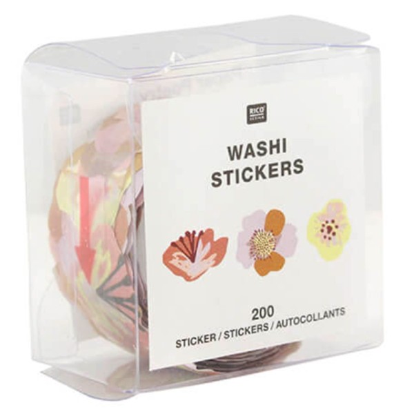 Rouleau stickers washi tape Rico Design - Fleur - 200 pcs - Photo n°6
