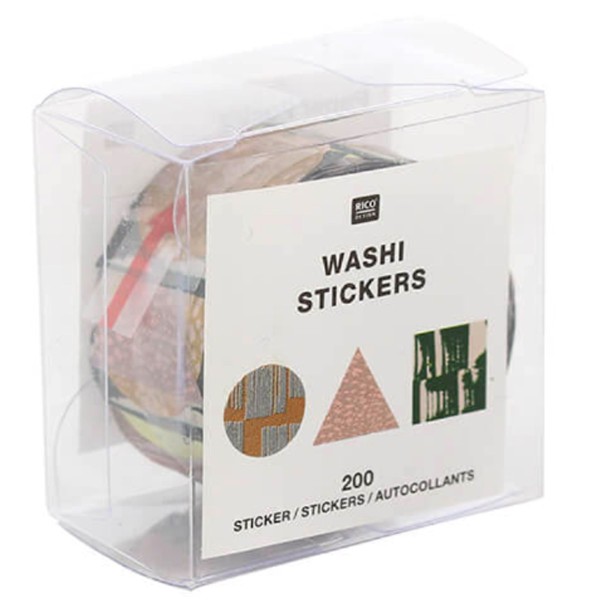 Rouleau stickers washi tape Rico Design - Eléments géométriques - 200 pcs - Photo n°5
