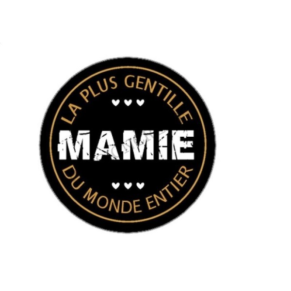 La Plus Gentille Mamie du Monde Entier Noir Un Cabochon en Verre 25mm - Photo n°1