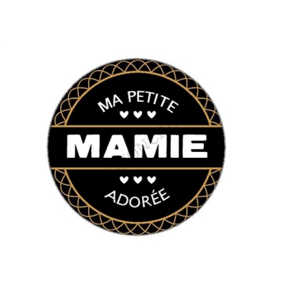 Ma Petite Mamie Adorée Noir Un Cabochon en Verre 25mm - Photo n°1