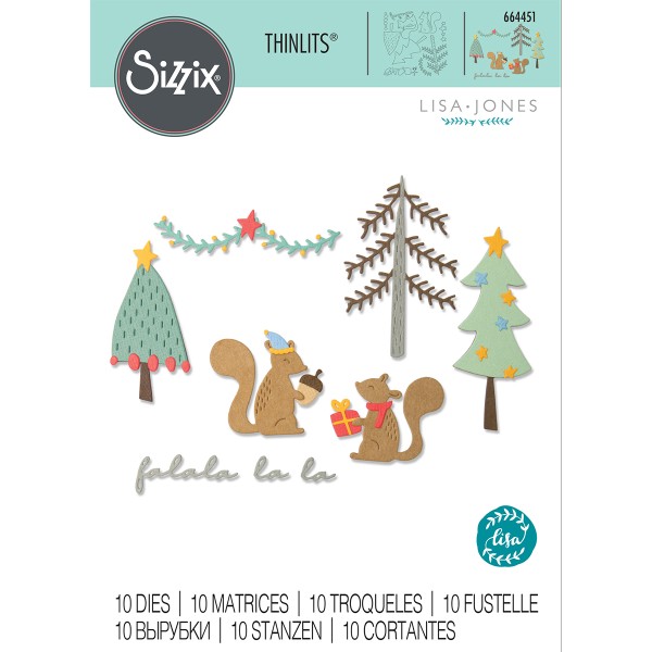 Set de matrice Sizzix Thinlits - Écureuils de Noël - Photo n°2