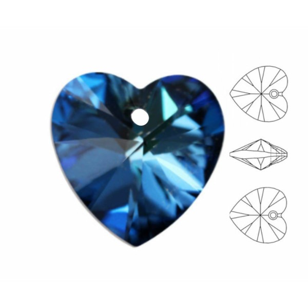 5 pièces Izabaro Cristal Bermuda Bleu 001bb Coeur Pendentif Perle Verre Cristaux 6228 Izabaro Fantai - Photo n°1