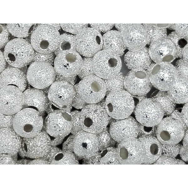 50 Perles rondes métaliques en Laiton - Photo n°1