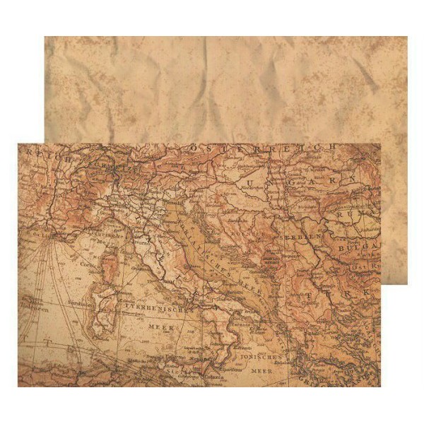 Carte-Photo 22, papier d'Art, Papier d'Art Journal,7x32,7cm recto Verso de la Carte de l'Italie 300g - Photo n°1