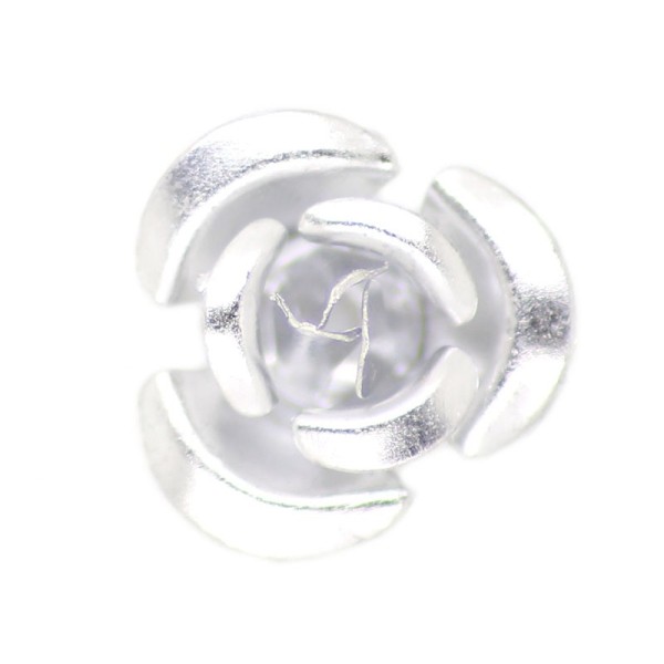 10 Perles Fleurs 6mm Argent - Photo n°1
