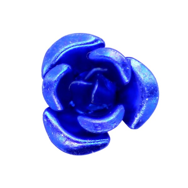 10 Perles Fleurs 8mm Bleu royal - Photo n°1