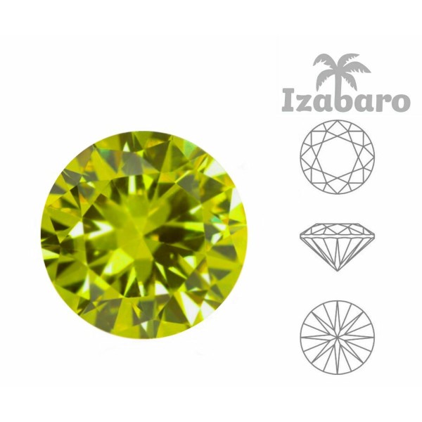 5 pièces Izabaro Cristal Vert Olivine 228 Cristaux De Verre Chaton Taille Brillante Ronde 1357 Ss 47 - Photo n°2