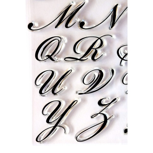 Alphabet tampon lettres majuscule 20 mm de style script - Photo n°2