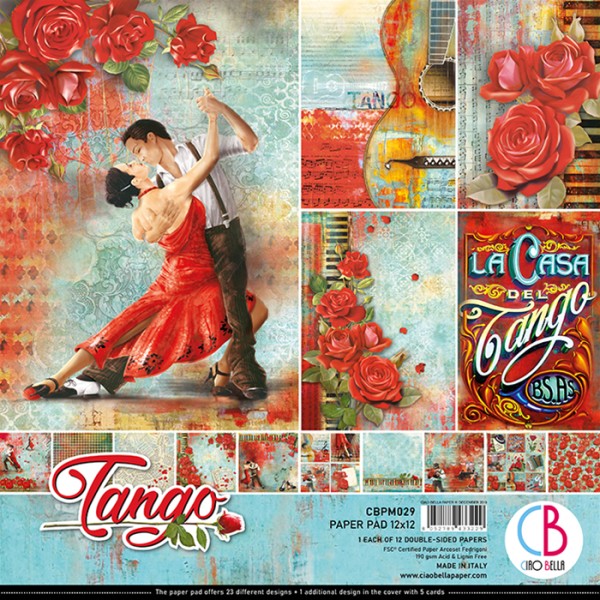 Papier scrapbooking Ciao Bella - Tango -  30,5 x 30,5 - 12 feuilles - Photo n°1