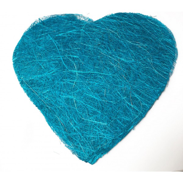 Sets coeur en sisal (x6) turquoise - Photo n°1