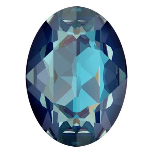2pcs Cristal Bleu Royal Delite 001l110d Ovale de Pierre de Fantaisie en Verre de Cristaux de SWAROVS - Photo n°1