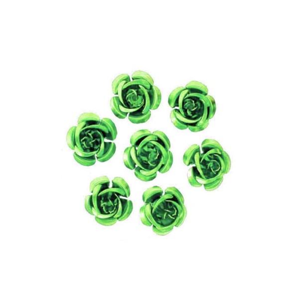 10 Perles Fleurs 17mm Vert clair - Photo n°1