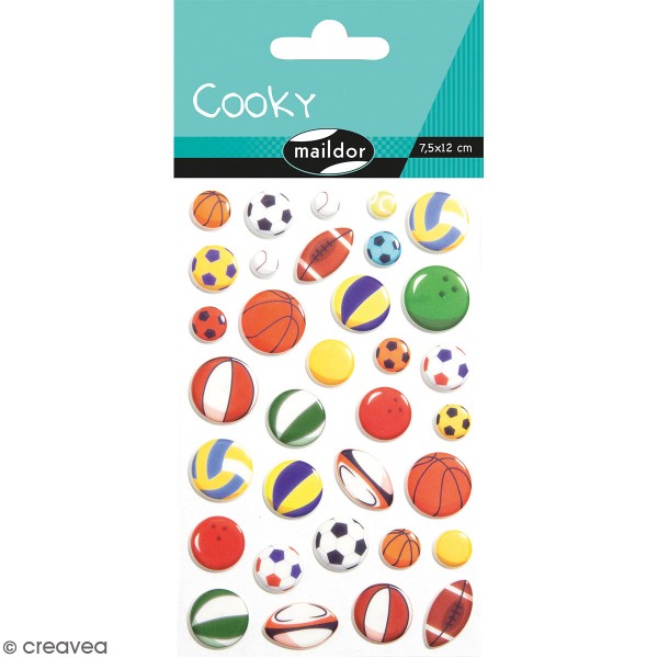 Stickers Fantaisie Cooky - Ballons - 1 planche 7,5 x 12 cm - Photo n°1