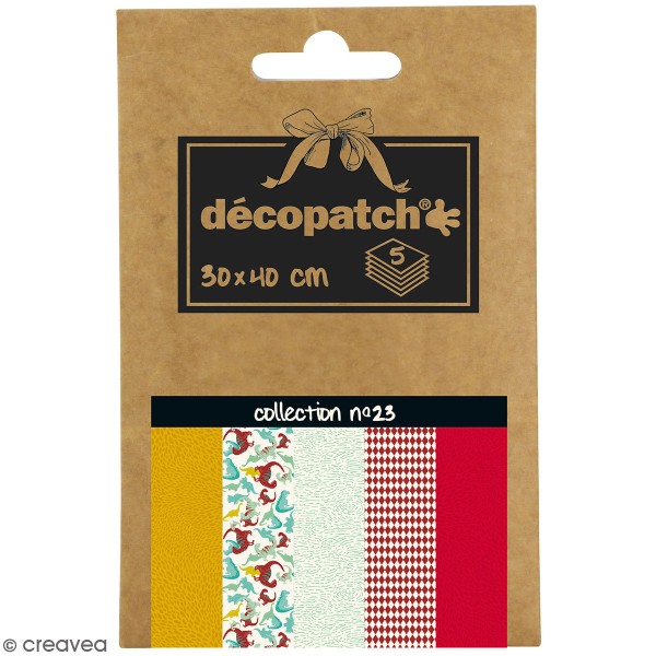 Papiers Décopatch Pocket - Collection n 23 - 30 x 40 cm - 5 pcs - Photo n°1