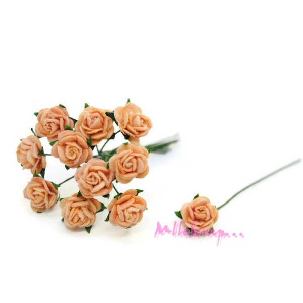 Roses papier orange clair - 10 pièces - Photo n°1