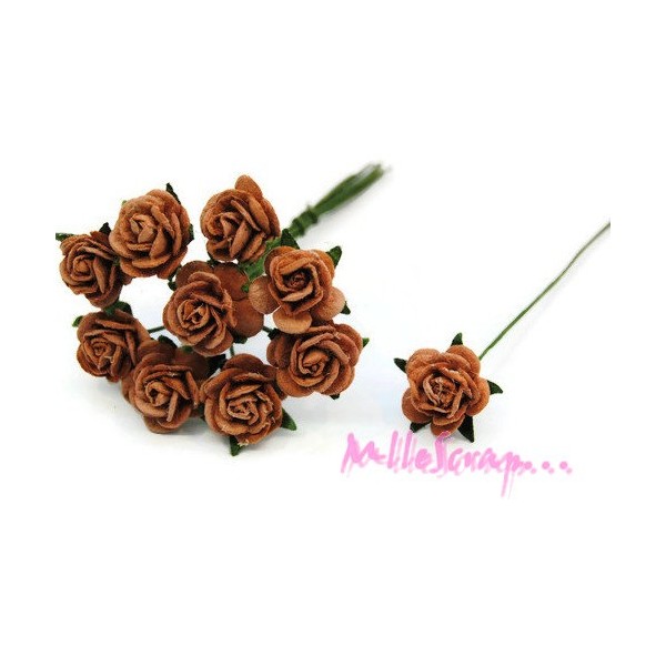 Roses papier marron - 10 pièces - Photo n°1